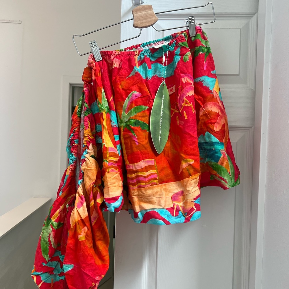 FARM Rio Red Tropical Print One-Shoulder Crop Top & Skirt Set - Picture 7 of 8